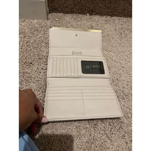 Guess Blush Pink Water color Brush Strokes Top Handle Crossbody Bag + Wallet - Picture 7 of 8